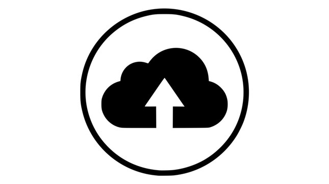 Simple cloud upload icon vector design for digital interface