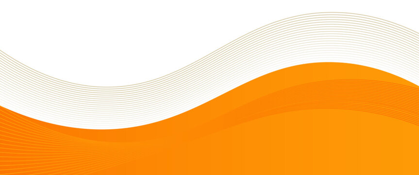 PrintVector orange line background curve element with white space for text and message design, overlapping layers, vector