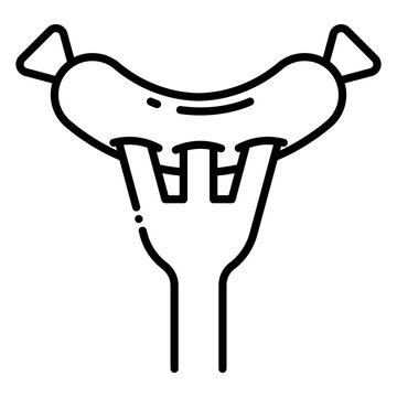 Grilled Sausage On A Fork