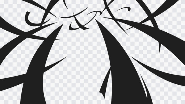 Dramatic comic effect with sharp motion lines, energy burst style, and bold graphic design for anime action scenes, posters, and visual effects.