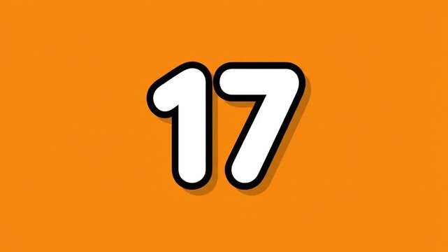 A digital countdown timer displays the number 17 in a cloud-shaped design on an orange background in this video