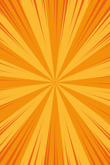 Fototapeta premium Yellow comic zoom lines background