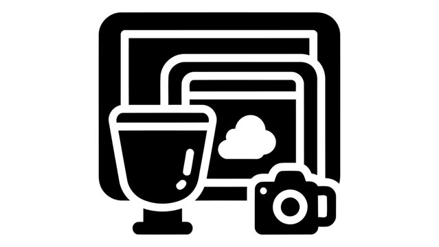 Limited edition art print icon representing art display, photography, and awards vector graphic