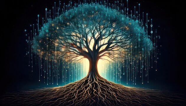Digital Tree of Life - Interconnectedness and Growth in Technology.