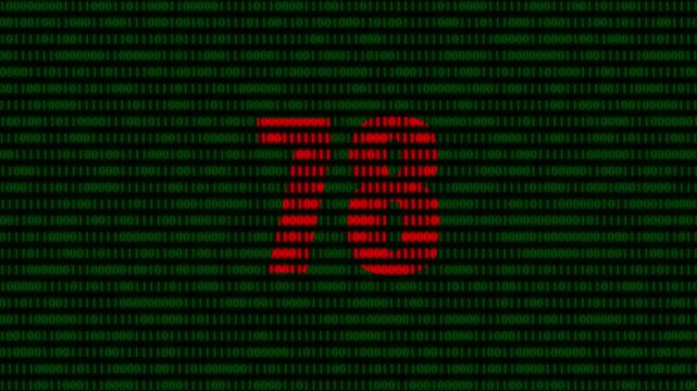 Digital number 78 formed by red binary code on green matrix background, cyber security and data technology concept
