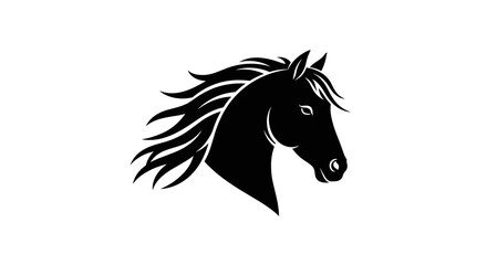 Fototapeta premium Black Horse Head Silhouette Profile 1.