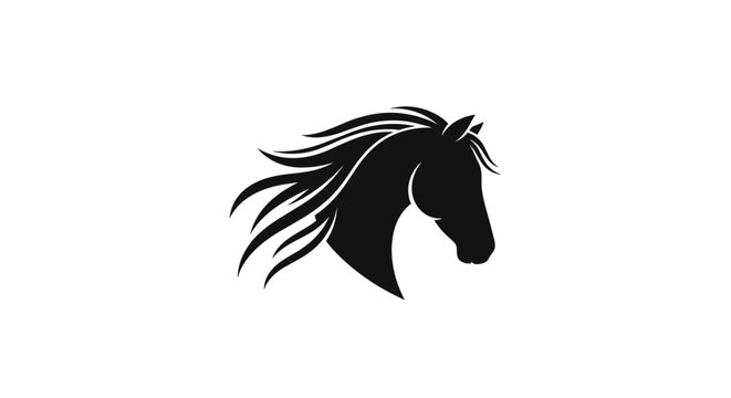Black Horse Head Silhouette Profile 2.
