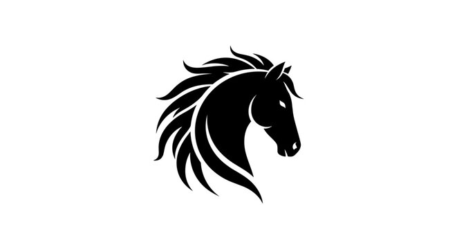 Black Horse Head Silhouette Profile 4.