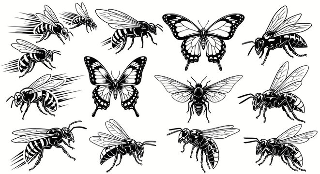 bee butterfly insect nature wildlife