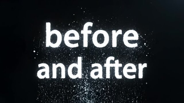 Before and After Transformation Concept with Glitter Particles.