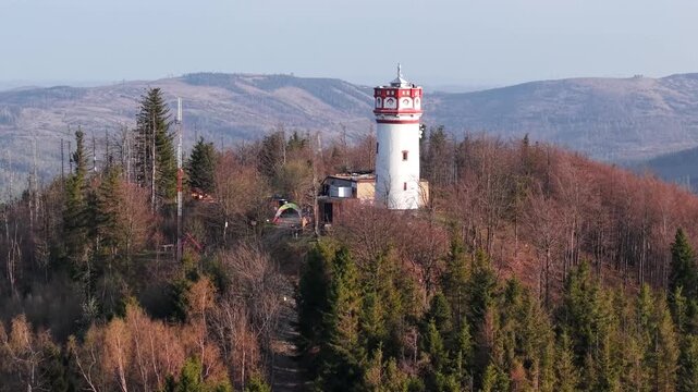 mountain run drone shot