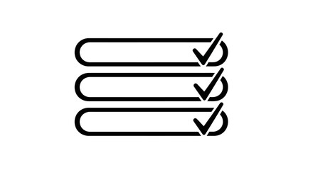 Checklist icon with three items and checkmarks on a white background, representing task completion and organization © Mecklenburglaan