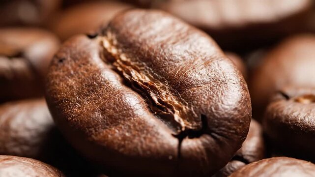 Closeup Macro Shot of Roasted Coffee Beans with Detailed Texture 8.