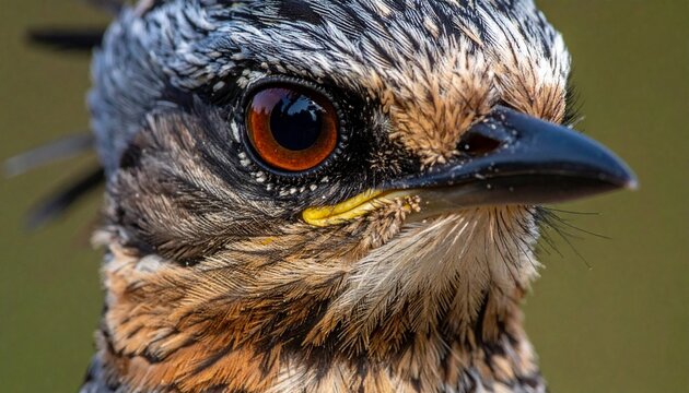 Close-up of a Channel-billed Cuckoos Intense Gaze and Detailed Plumage.