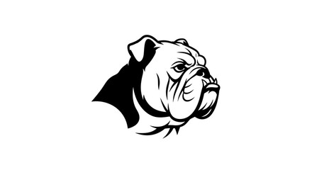 Bulldog head side profile portrait. © ariss