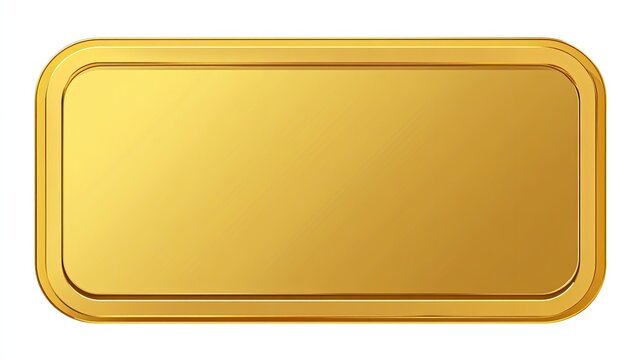 Shiny gold rectangle with rounded corners, a flat surface, and a subtle border