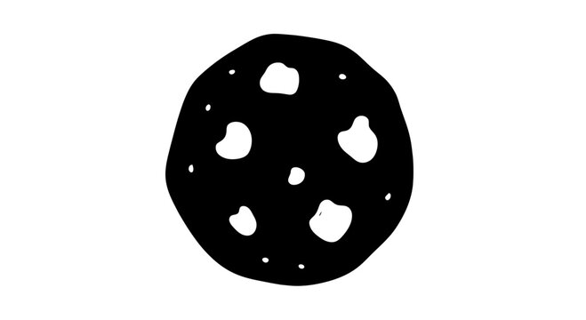 Black Cookie with Holes and Bite Marks.