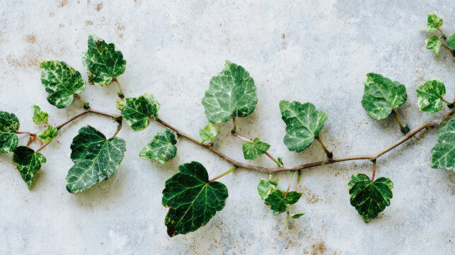 Ivy Vine Elegance A Botanical Tapestry on Textured White.