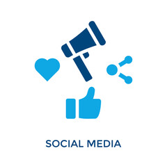 Fototapeta premium Social Media Icon Dual Tone Style. Vector Illustration For Graphic Design