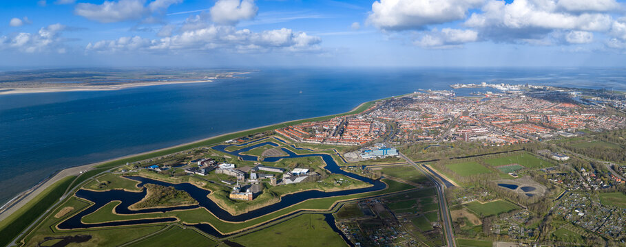 
Fort Kijkduin and Willemsoord Dockyard in Den Helder &ndash; 19th Century Naval Heritage of North Holland &ndash; Dutch Coastal Stronghold &ndash; Fine Art Travel Print