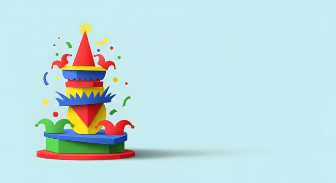 3D Jester Hat Paper Art 