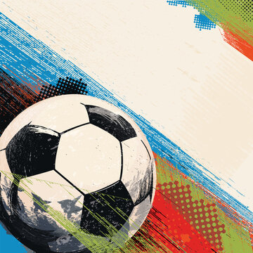 Football tournament promotion square template punchy style have blank space.