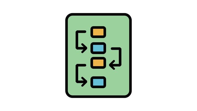 Green background process chart with interlocking steps representing industrial automation, systematic workflow, logic planning, and environmental operations.