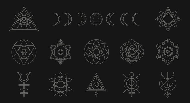 Various spiritual and mystical symbols.