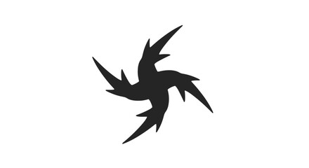 Fototapeta premium Black Silhouette of a Flying Bird.
