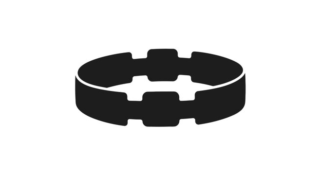 Simple Black Metal Ring with Notches.