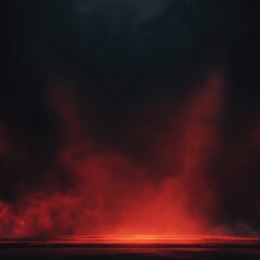 Fototapeta premium Dark cinematic dungeon background with black and deep red atmosphere, featuring dramatic lighting and moody shadows for gaming and fantasy film projects.