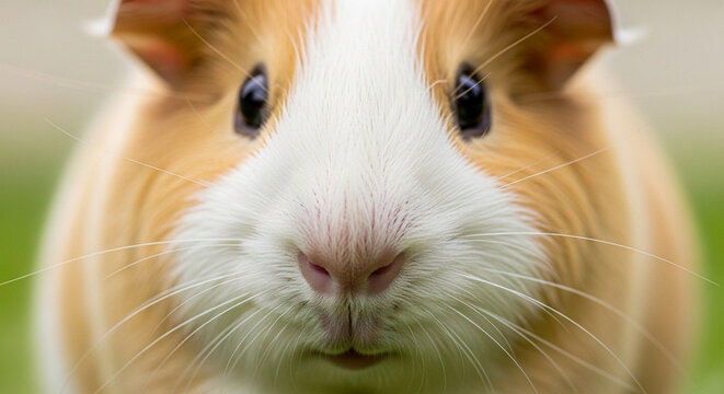 Cute guinea pig close-up portrait.