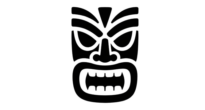 tiki, mask, tribal, silhouette, black, vector, design, culture, hawaiian, polynesian, totem, decorative, symbol, icon, traditional, graphic, collection