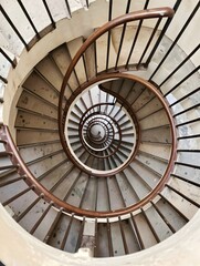 Fototapeta premium Spiral staircase from above