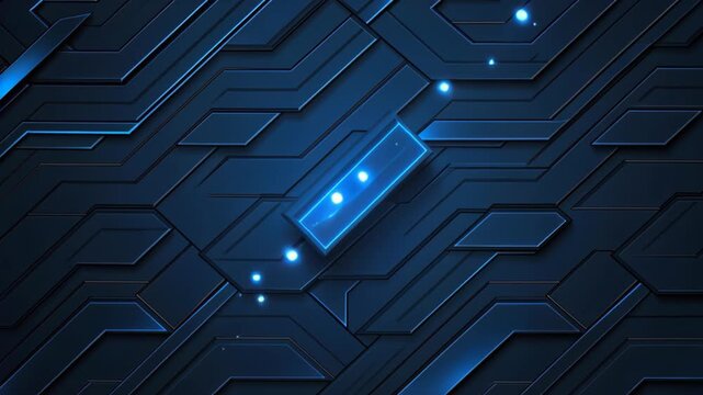 Digital Elegance: Abstract futuristic design in shades of blue with geometric details, embodies innovation and technological progress. 