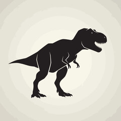 Silhouette of a Tyrannosaurus Rex dinosaur in profile view. © arif