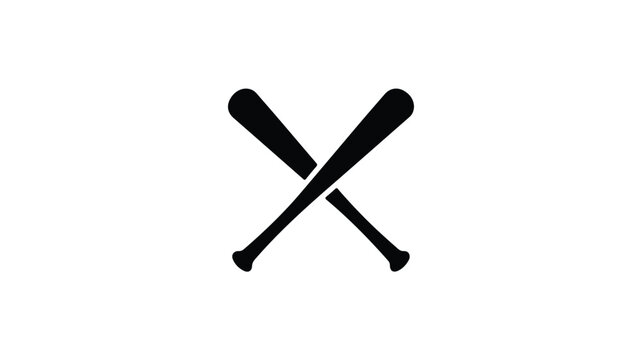 Two baseball bats crossed over each other in a graphic design