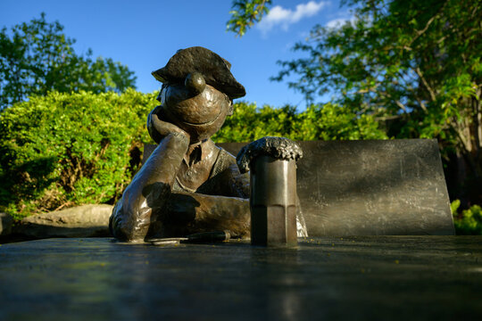Bronze Statue of Beetle Bailey by University of Missouri Alum Comic Mort Walker outside the Reynolds Alumni Center in Columbia, Mo