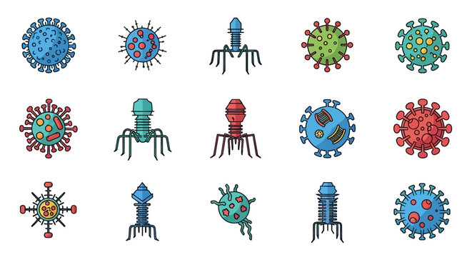Diverse collection of viruses and bacteriophages.
