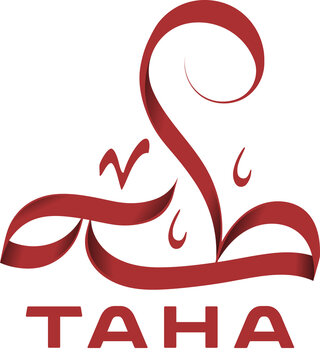 Taha Arabic Calligraphy PNG | Transparent Background Arabic Name Logo, Custom Typography Design, Islamic Calligraphy Art