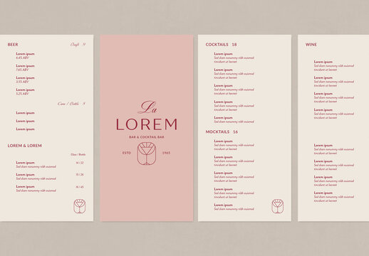 Bar and Cocktail Menu
