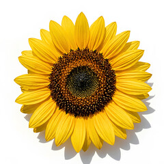 Obraz premium Vibrant sunflower in full bloom showcasing its intricate details and bright yellow petals.