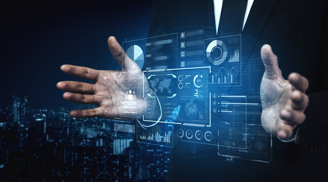 A comprehensive business intelligence dashboard for data analysis. The interface displays global metrics, team performance charts, and financial reports for strategic planning. Fermion