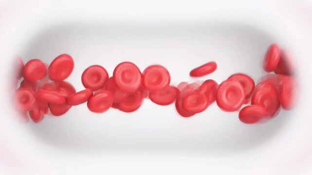 Conceptual illustration depicting numerous flowing red blood cells, symbolizing human circulatory health and the intricate biological processes of life and oxygen transport