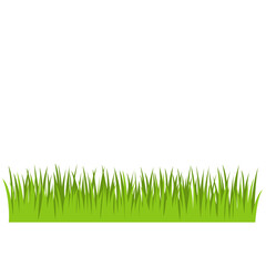 Medium green grass strip, nature vegetation element, lawn field, vector illustration icon design. © Wisnu