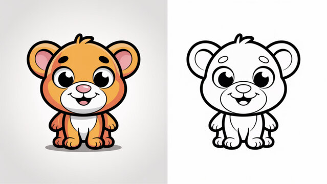 Cartoon tiger and monkey cartoon characters
