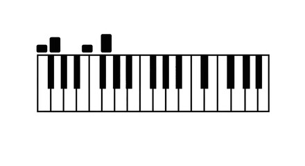 Fototapeta premium Piano Keyboard Music Instrument Keys Black White.