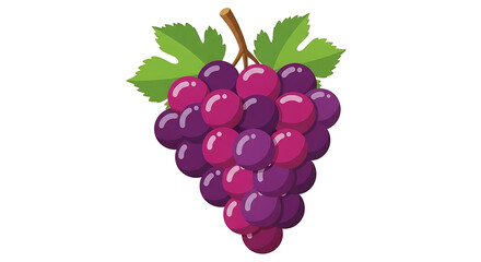 Fototapeta premium Bunch of ripe grapes with green leaves a delicious and healthy fruit.
