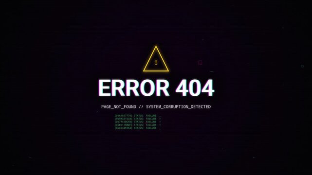 Digital Error 404 Glitch System Corruption Detected
