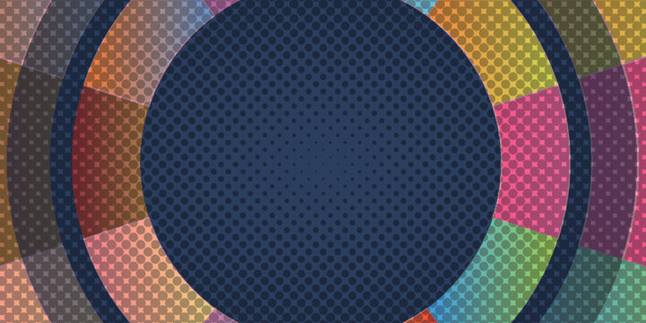 Abstract Colorful Halftone Circle Radial Pattern Background
